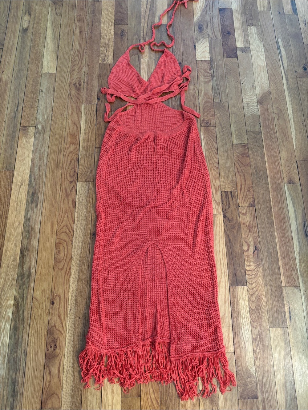 Cupshe Coral Halter Knit Coverup Dress with Starfish Accent - Picture 8 of 8